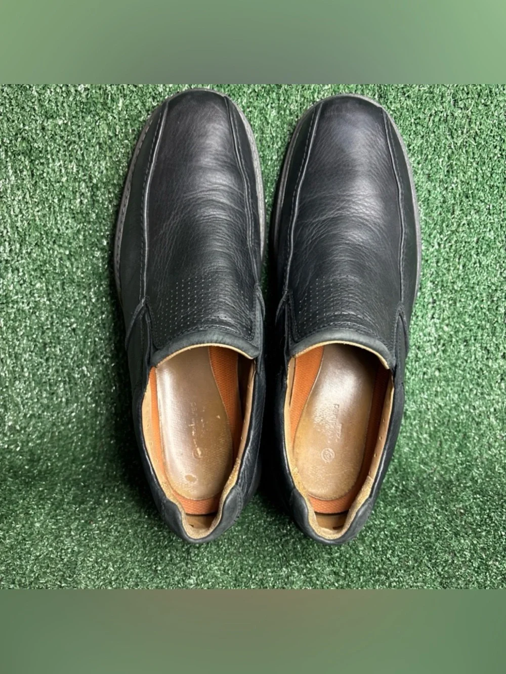 Clarks Unstructured Black Leather‎ Loafers Slip-On Men’s Size 14 M